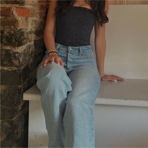 Levi’s Light Wash High-Rise Straight Jeans - Light Blue